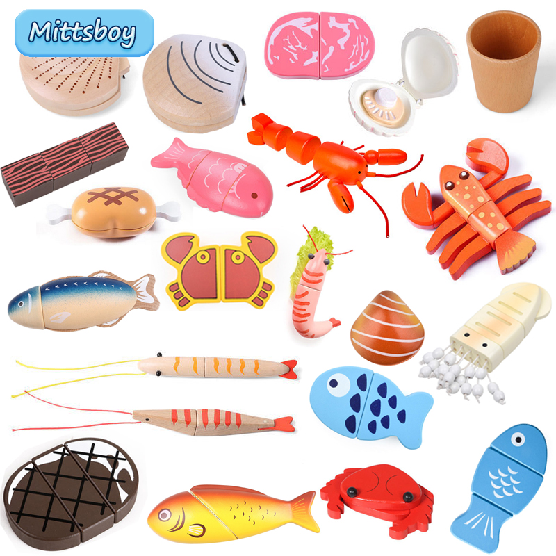 Baby Food Shrimp - Nova simulação montessori animal magnético jogar