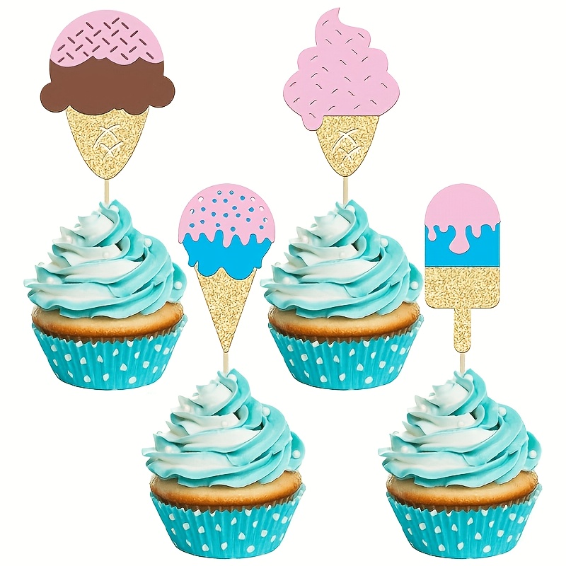 Baby Food Dessert - 12 Peças de Toppers de Cupcake