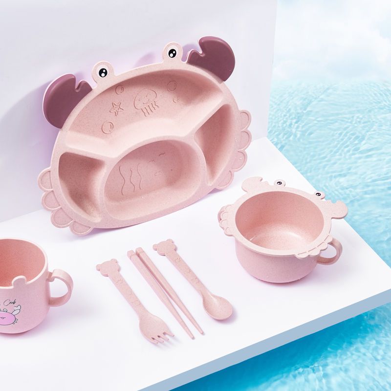 Pratos infantis de caranguejos - Baby Food Utensils Set avaliação e preço